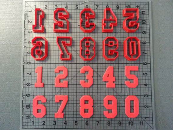 College Font Inspired Number Cookie Cutters