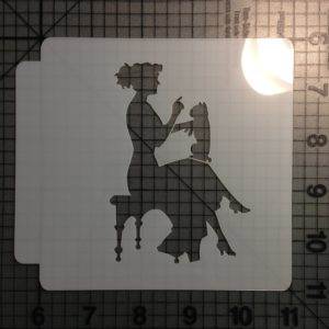 Lady and Dog Stencil 100