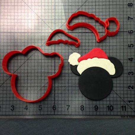 Mickey with Santa Hat Cookie Cutter Set