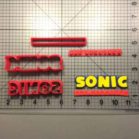 Sonic the Hedgehog Logo Cookie Cutter Set