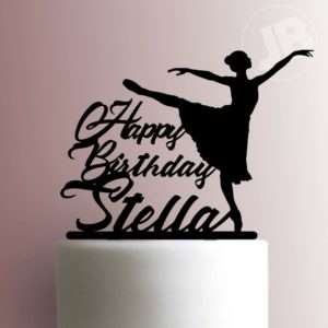 Custom Ballerina Happy Birthday Name 225-B425 Cake Topper