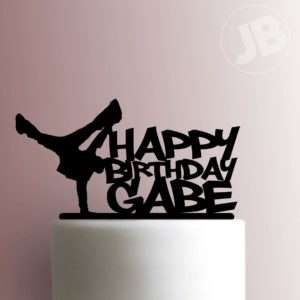 Custom Breakdancer Happy Birthday Name 225-B430 Cake Topper