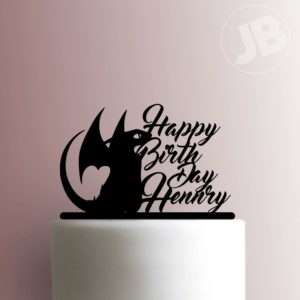 Custom Dragon Happy Birthday Name 225-B435 Cake Topper