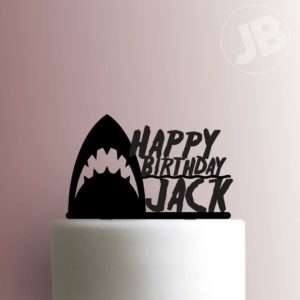 Custom Shark Happy Birthday Cake Topper 100