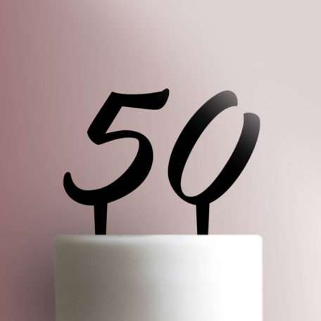 Fifty Cake Topper 100