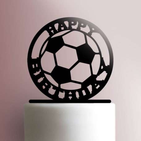 Happy Birthday Soccer 100 Cake Topper