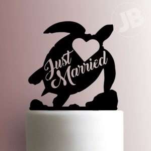 Just Married Turtle Cake Topper 100