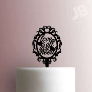 Love is All You Need Damask Cake Topper 100