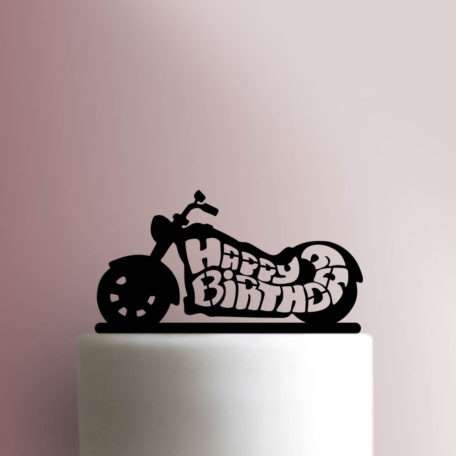 Motorcycle Happy Birthday Cake Topper 100