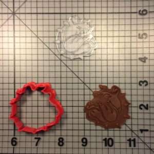 Bulldog 100 Cookie Cutter and Stamp (embossed 1)