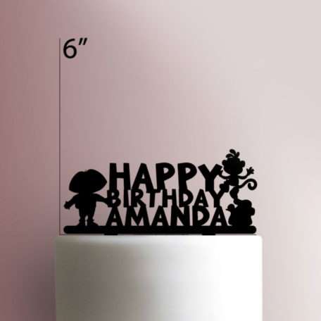 Custom Dora Happy Birthday 100 Cake Topper