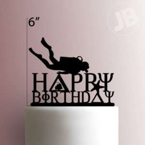 Happy Birthday Scuba Cake Topper 100