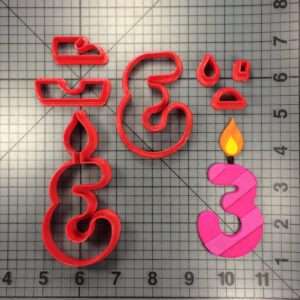 Candle Number 3 Cookie Cutter Set