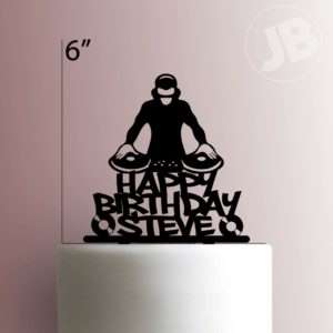 Custom DJ Happy Birthday 225-052 Cake Topper