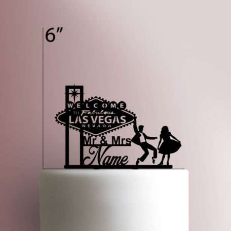 JB_Custom Welcome to Fabulous Las Vegas Nevada Sign Wedding 225-041 Cake Topper