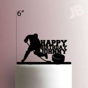 JB_Custom Hockey Happy Birthday 100 Cake Topper