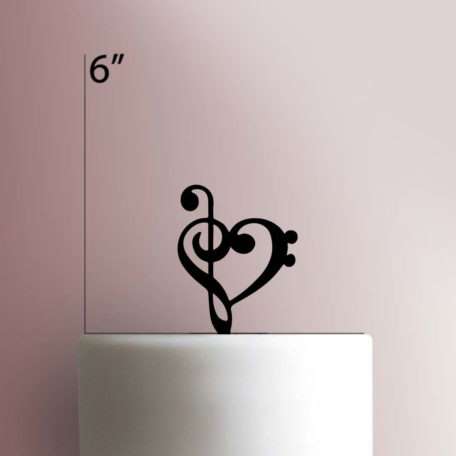 Music Clefs Heart 225-280 Cake Topper