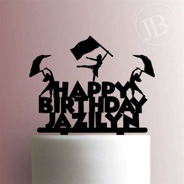 Custom Color Guard Happy Birthday 225-564 Cake Topper | JB Cookie Cutters