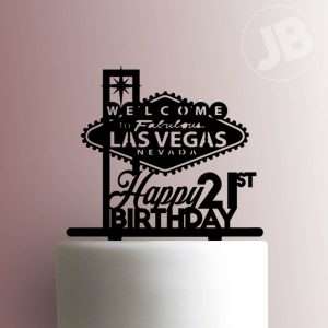 Custom Age Welcome to Fabulous Las Vegas Happy Birthday 225-746 Cake Topper