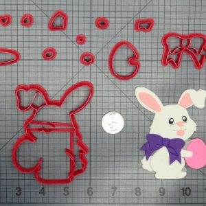 Easter Bunny with Bow and Egg 266-D065 Cookie Cutter Set