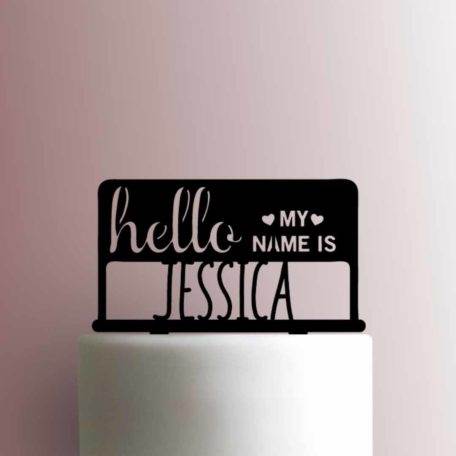 Custom Baby Name Reveal Tag 225-A263 Cake Topper