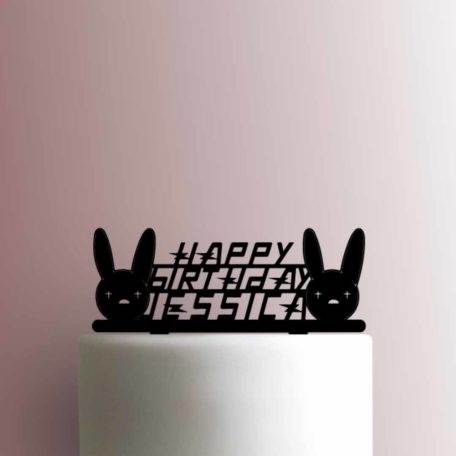 Custom Bad Bunny Happy Birthday Name 225-A002 Cake Topper