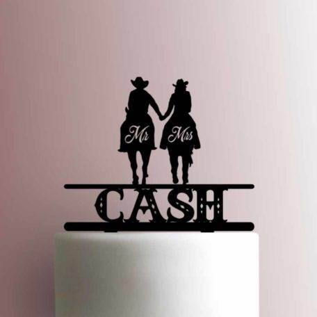 Custom Cowboy and Cowgirl Wedding Name 225-A242 Cake Topper