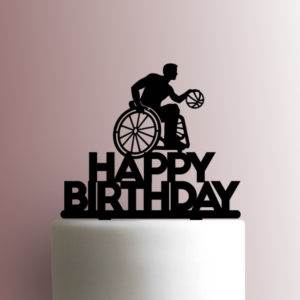 Happy Birthday Wheelchair Basketball 225-A100 Cake Topper
