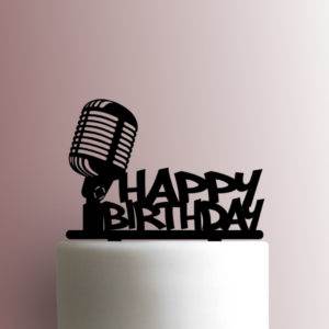 Microphone Happy Birthday 225-A090 Cake Topper
