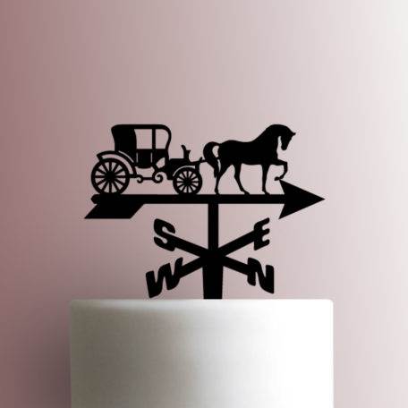 Weather Vane Horse Drawn Carriage 225-A198 Cake Topper