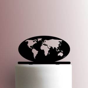 World Map 225-A017 Cake Topper