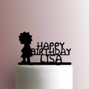 The Simpsons - Lisa Happy Birthday Name 225-A281 Custom Cake Topper