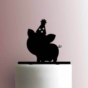 Pig with Party Hat 225-A328 Cake Topper
