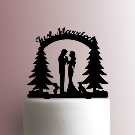 Forest Wedding Couple Just Married 225-A333 Cake Topper