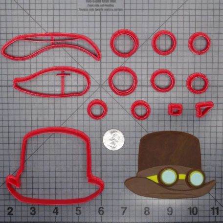 Steampunk Top Hat with Goggles 266-E680 Cookie Cutter Set