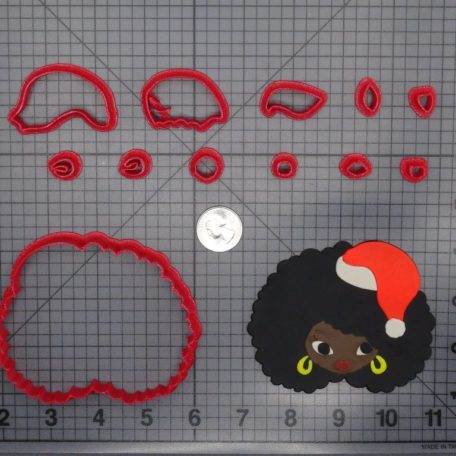Christmas - Afro Girl in Santa Hat 266-F720 Cookie Cutter Set