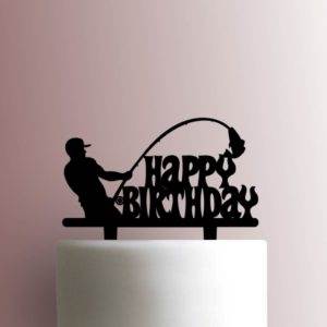 Fisherman Happy Birthday 225-A487 Cake Topper
