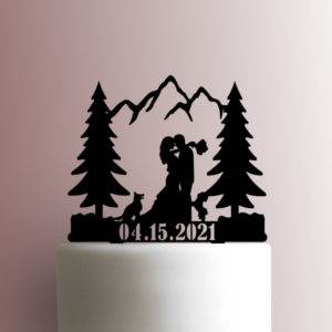 Mountain Wedding Date 225-A332 Custom Cake Topper