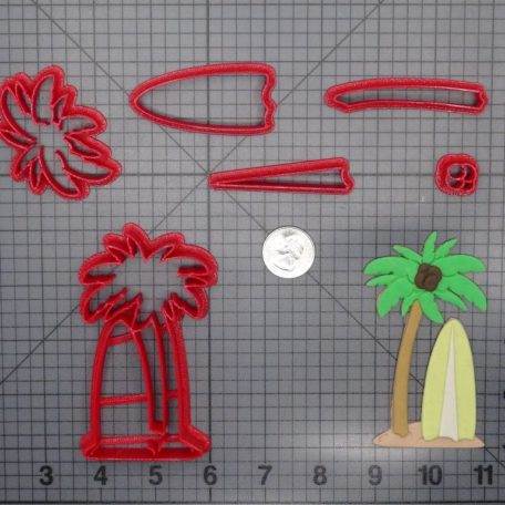 Palm Tree and Surfboard 266-F694 Cookie Cutter Set