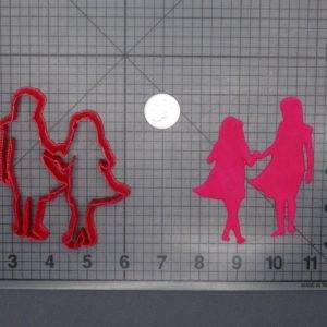 Sisters Holding Hands 266-F355 Cookie Cutter Silhouette