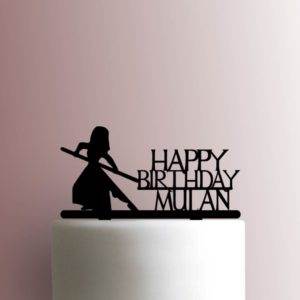 Custom Mulan Happy Birthday Name 225-A564 Cake Topper
