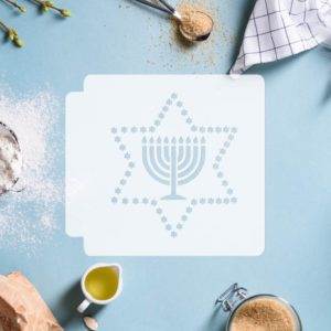 Hanukkah - Star of David with Menorah 783-E366 Stencil