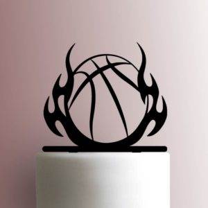 Basketball in Flames 225-A631 Cake Topper