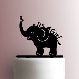 Elephant Its A Girl 225-A672 Cake Topper
