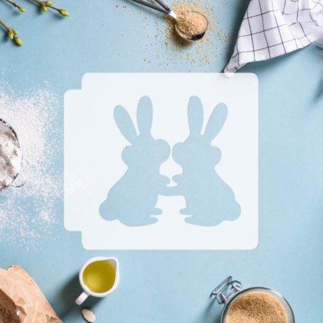 Bunnies Holding Hands 783-F481 Stencil Silhouette