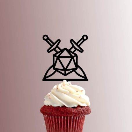 D20 Dice with Swords 228-520 Cupcake Topper