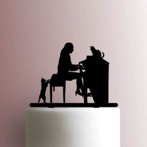 Pianist and Cats 225-A813 Cake Topper
