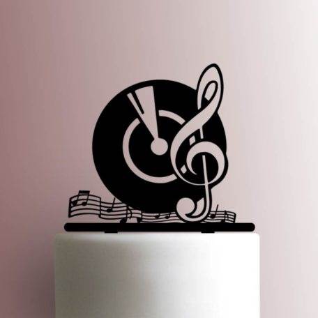 Record with Treble Clef 225-A760 Cake Topper