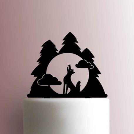 Wolf Howling at Moon 225-A758 Cake Topper