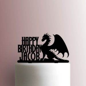 Custom Dragon Happy Birthday Name 225-A827 Cake Topper